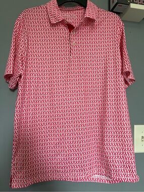 Men's Maelreg Lobster Print Performance Polo | Size Medium | Athleisure Golf